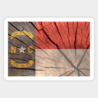 North Carolina Wood Flag Sticker